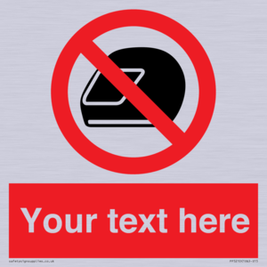 Custom No Motorcycle Helmets Sign